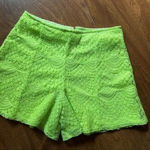 Speechless Neon Green Lace Shorts kids size L